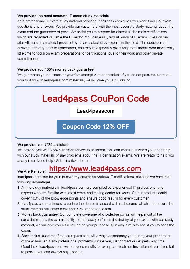 lead4pass 400-201 coupon